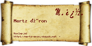 Mertz Áron névjegykártya