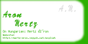 aron mertz business card